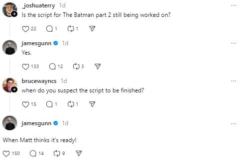 《新蝙蝠侠2》剧本时隔九个月迎来詹姆斯·古恩首次更新